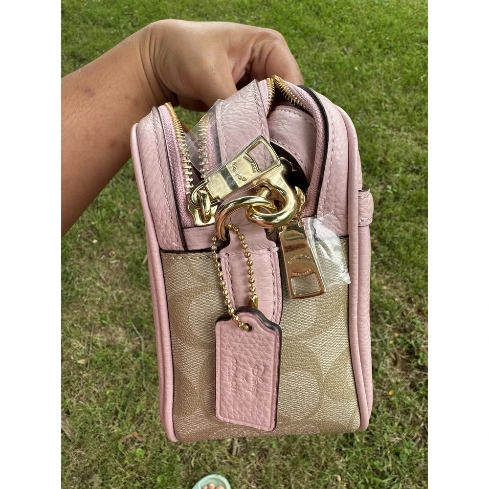 Disney X Coach 101 Dalmatians Signature Pink Pebbled Leather Crossbody Purse New